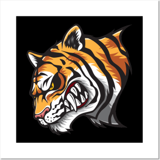 Angry Tiger - Wild Animal Cartoon Art Posters and Art